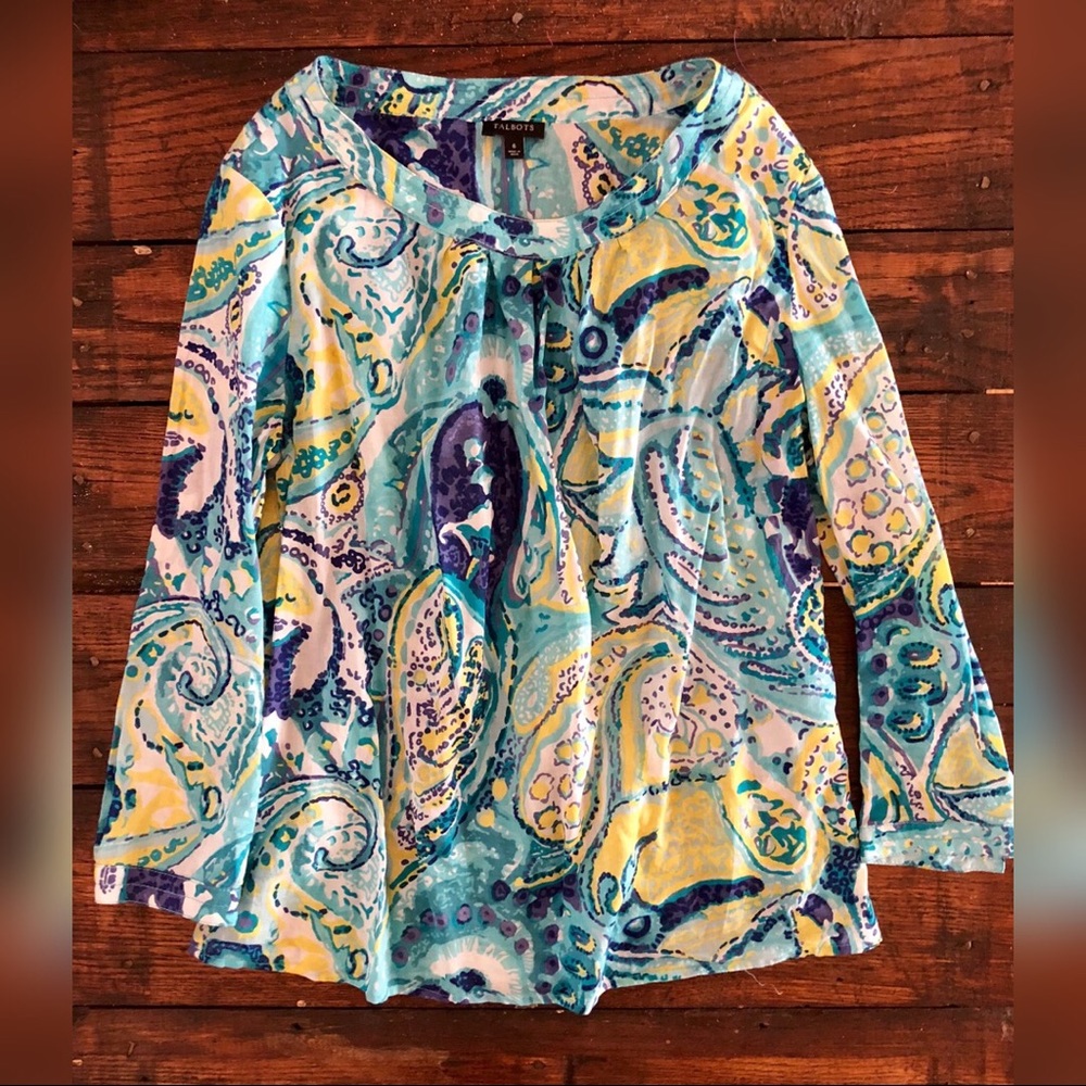 Women’s Talbots Colorful Blouse, Size 6